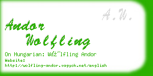 andor wolfling business card